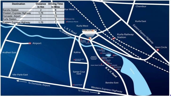 Location Plan - Equinox Business Park Tower-1, Kurla