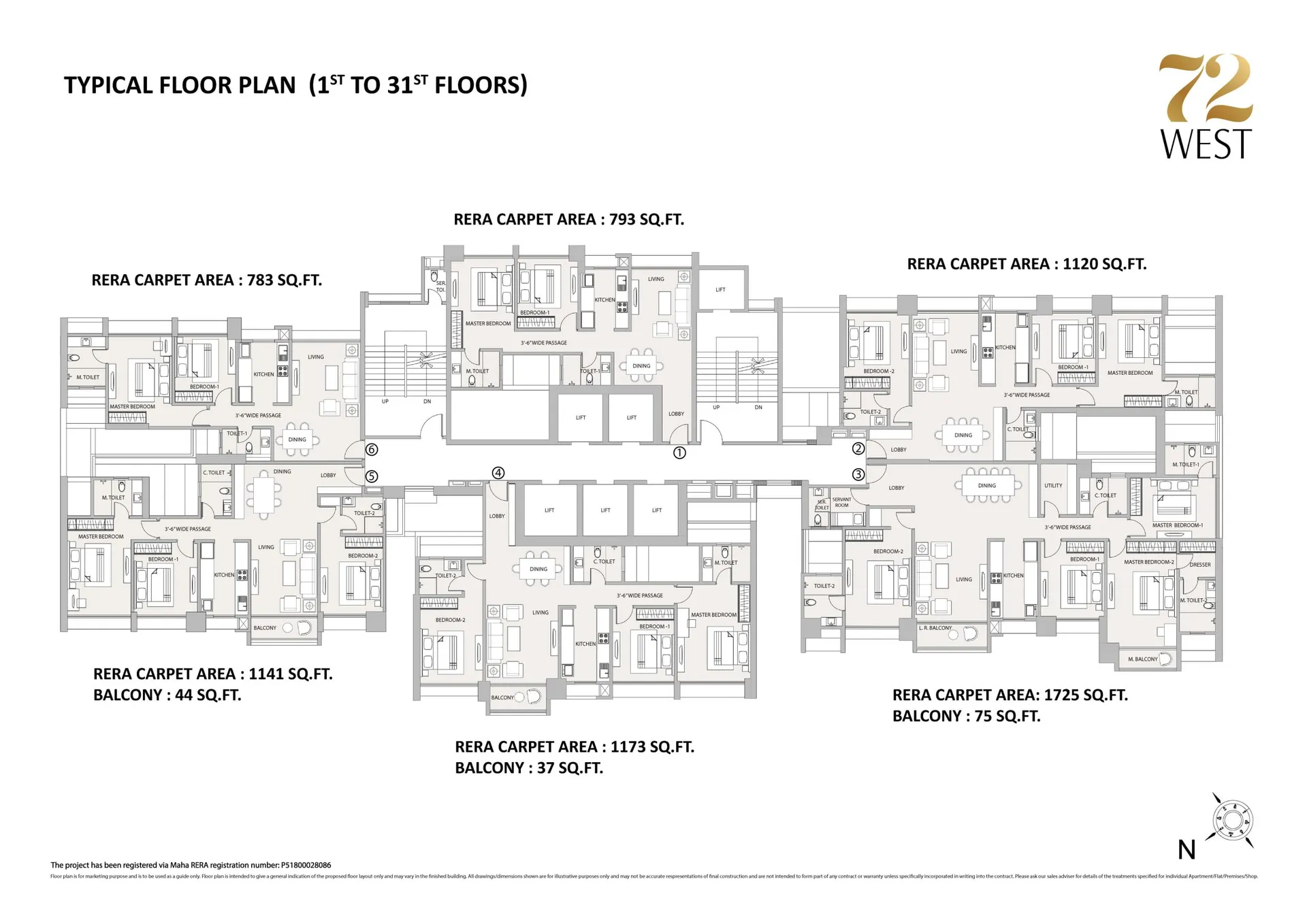4 BHK Flats for Sale in 72 West, Andheri West