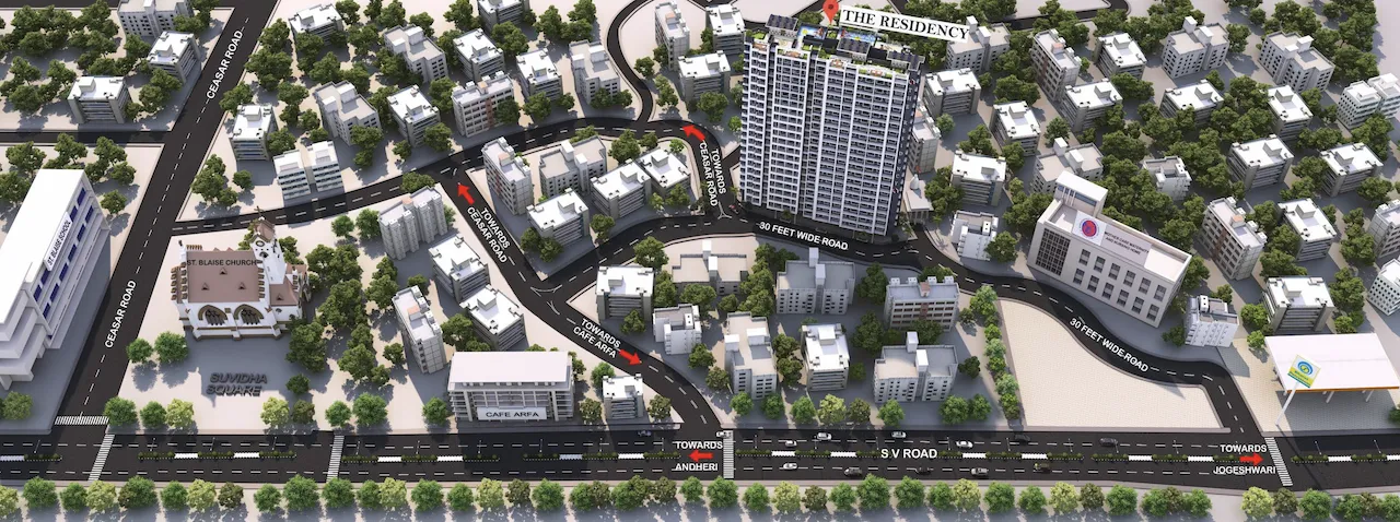 1 BHK Flats on Rent in The Residency Tower, Andheri West