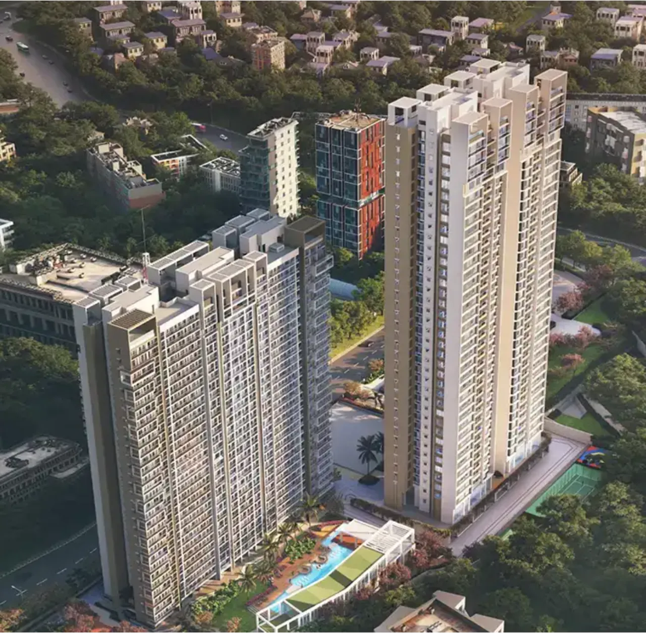 3 BHK Embassy One, Thane West — for Rent