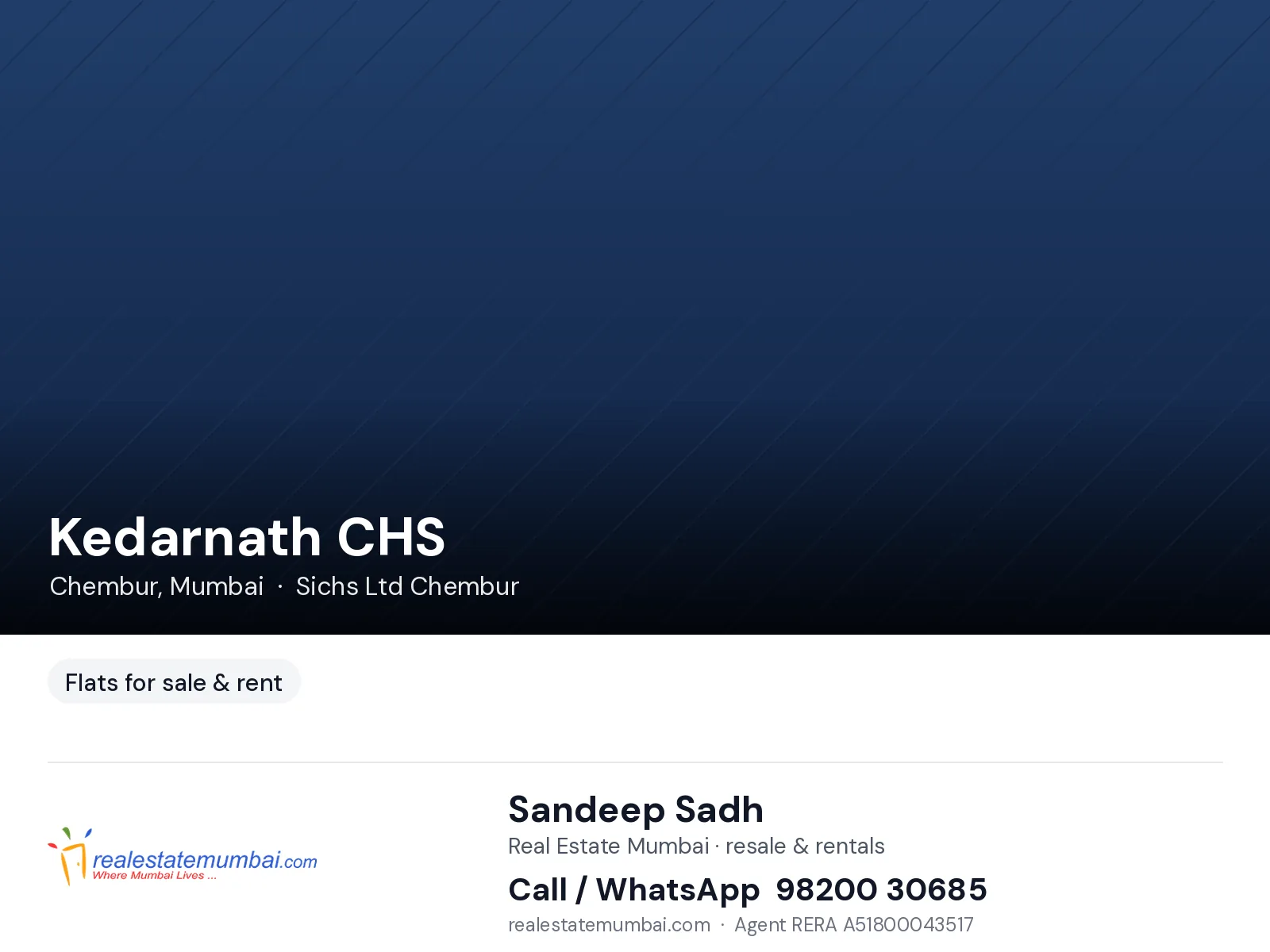 2 BHK Kedarnath CHS, Chembur — for Rent