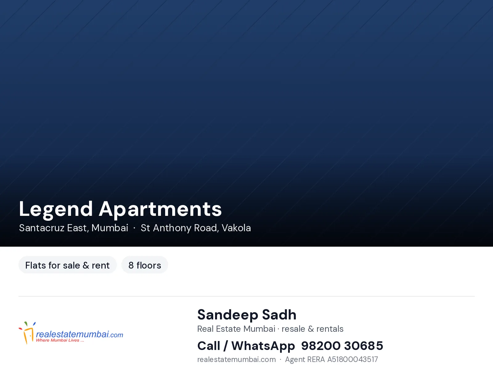 2 BHK Legend Apartments, Santacruz East — for Sale