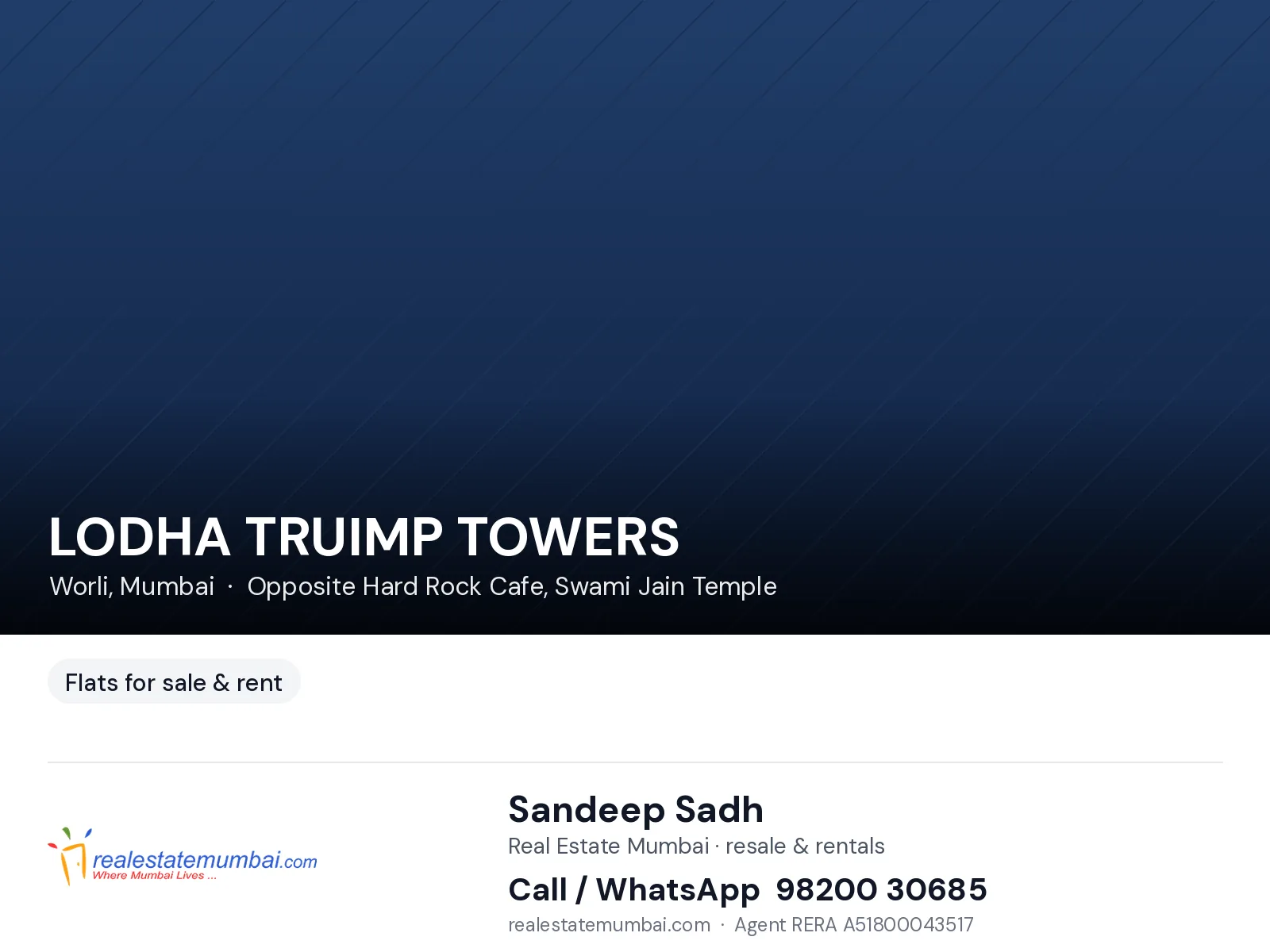 LODHA TRUIMP TOWERS, Worli