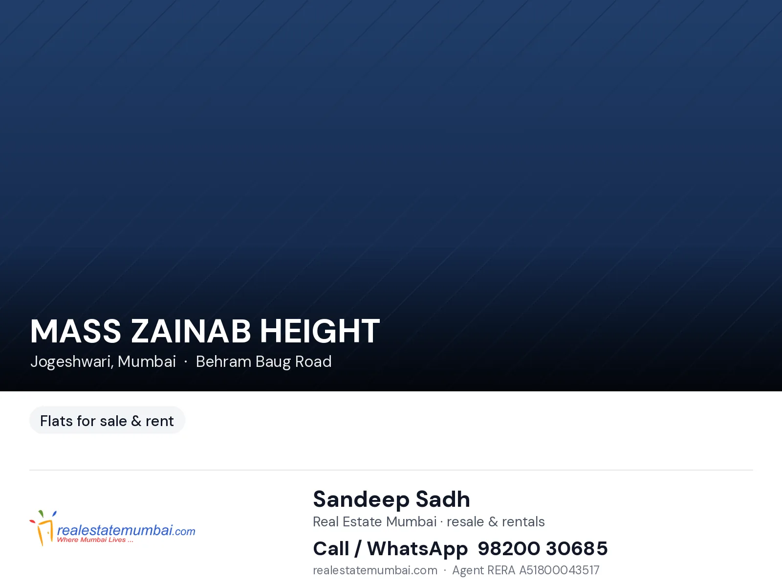 1 BHK MASS ZAINAB HEIGHT, Jogeshwari — for Sale