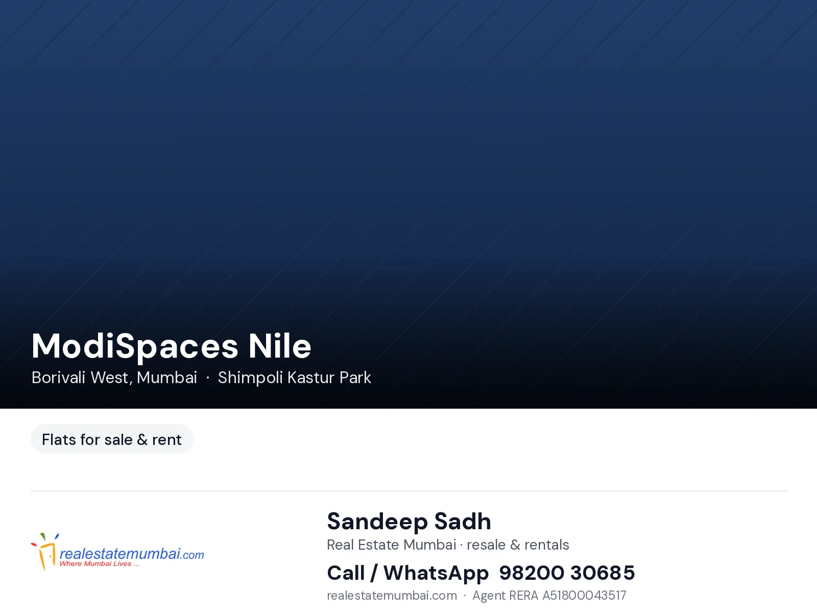 3 BHK ModiSpaces Nile, Borivali West — for Sale