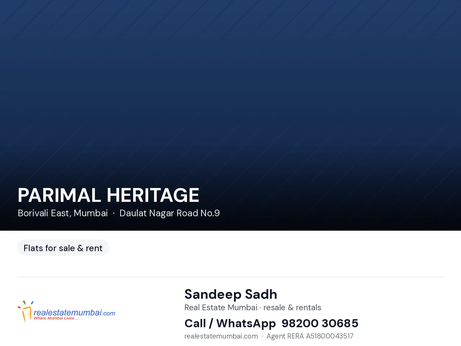 3 BHK PARIMAL HERITAGE, Borivali East — for Sale