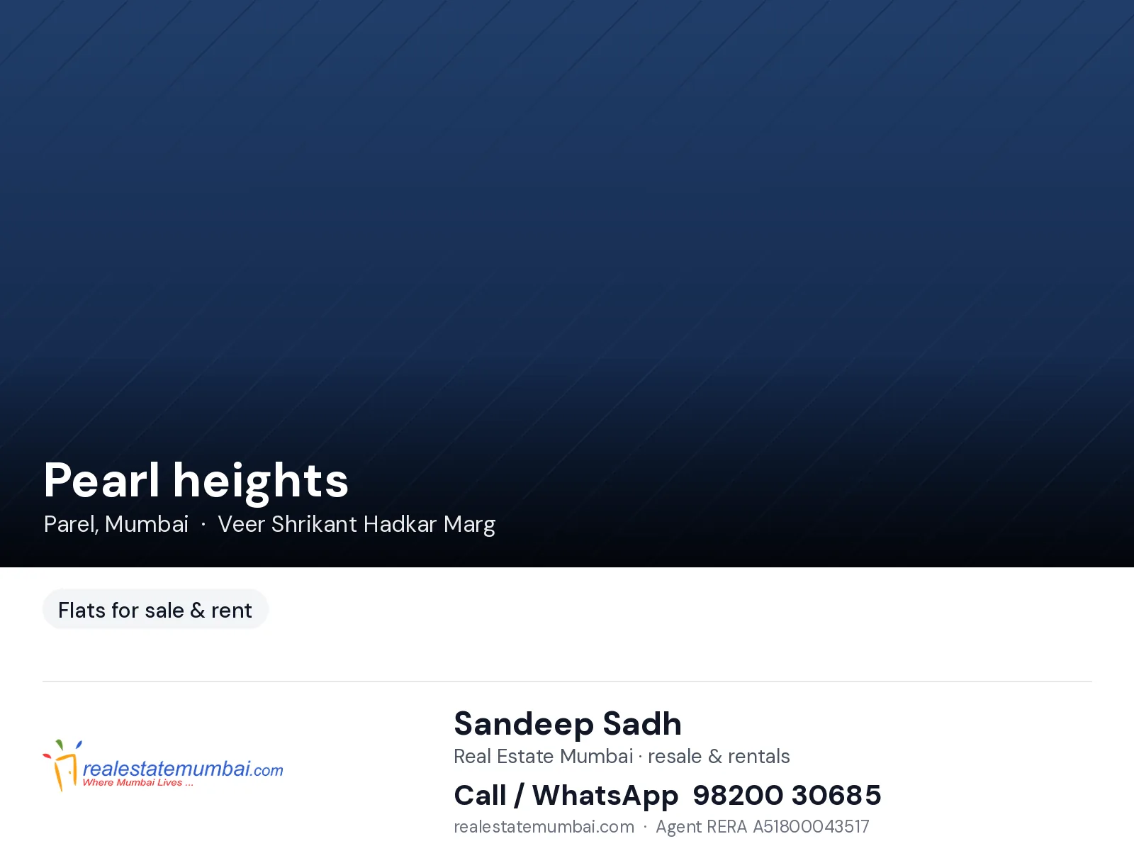 1 BHK Pearl heights, Parel — for Sale