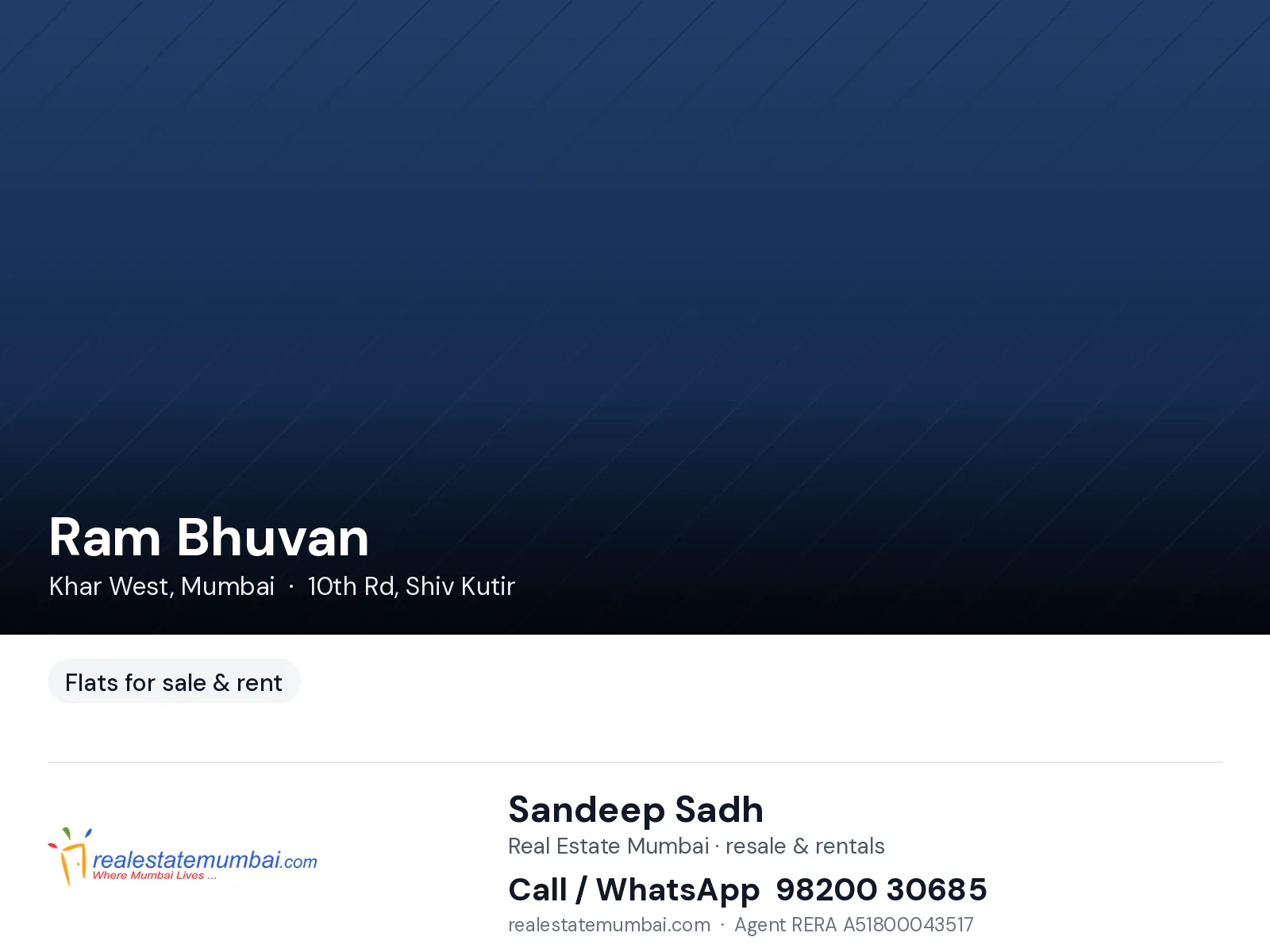2 BHK Ram Bhuvan, Khar West — for Rent