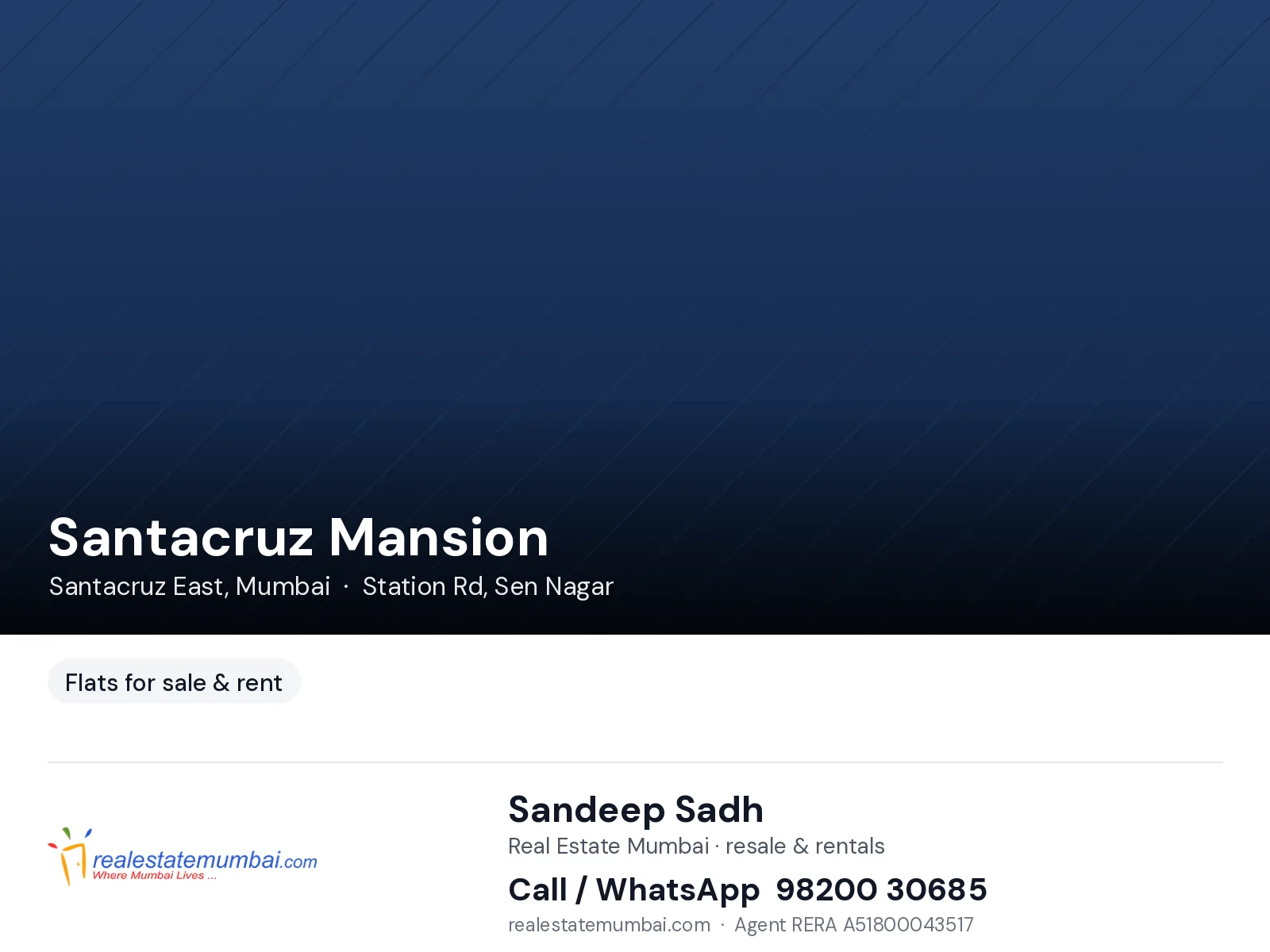 1 BHK Santacruz Mansion, Santacruz East — for Rent
