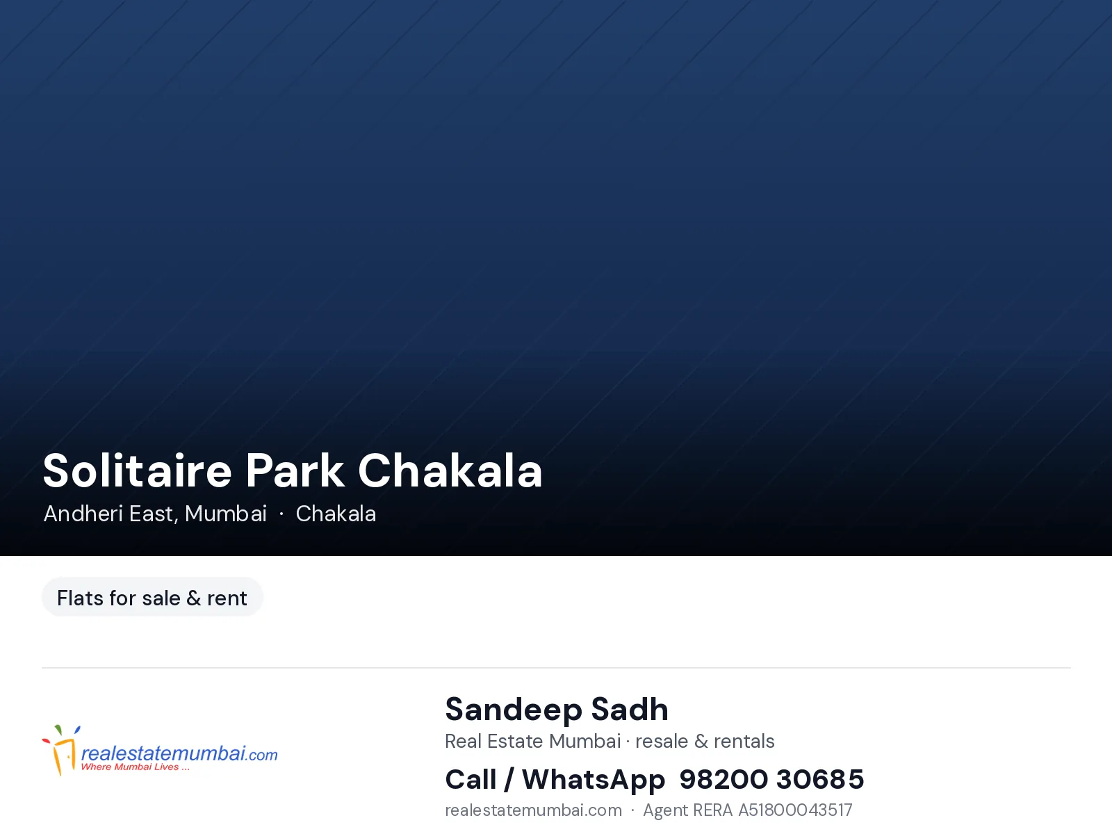 Office Solitaire Park Chakala, Andheri East — for Rent