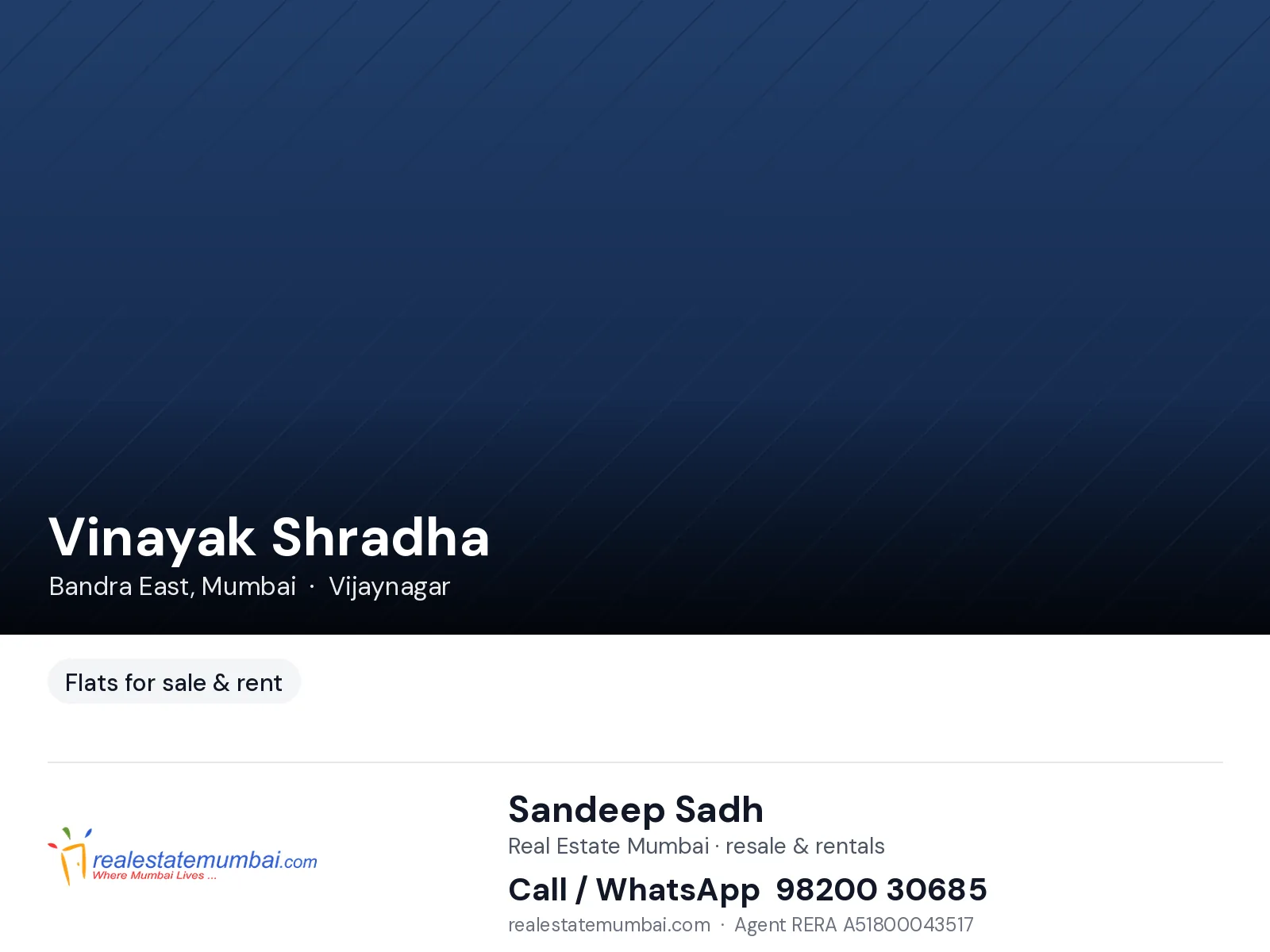2 BHK Vinayak Shradha, Bandra East — for Rent