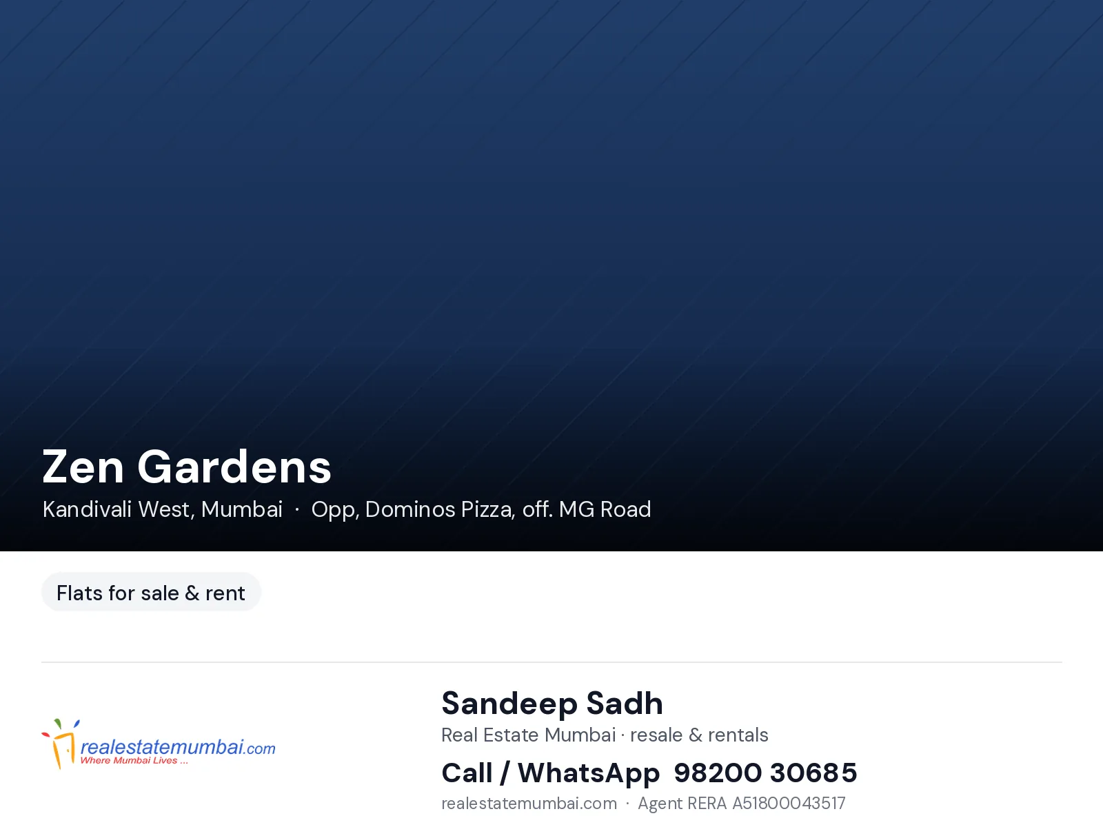 2 BHK Zen Gardens, Kandivali West — for Sale