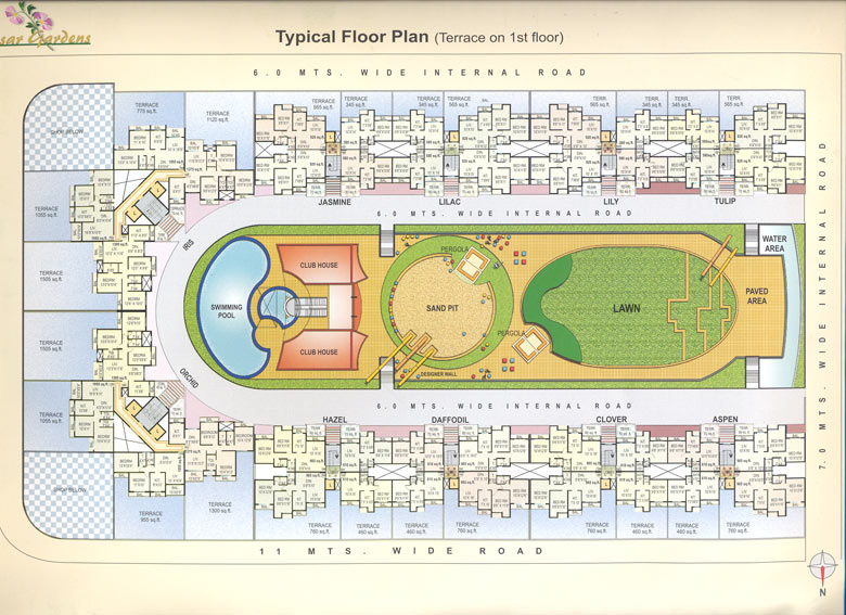 1034 Oth First Floor Plan - Kesar Gardens, Kharghar