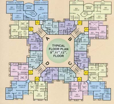 1161 Oth 9  11  13 Floor Plan - Silicon Towers, Vashi