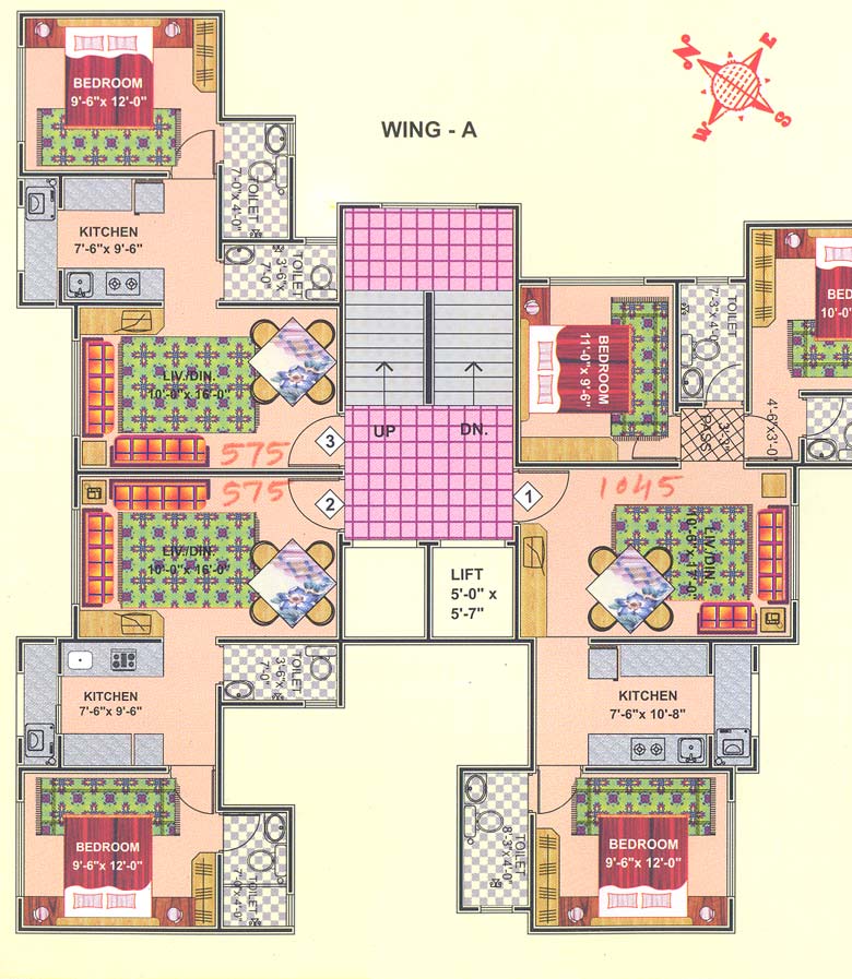 1239 Oth Wing A Floor Plan - Narayan Heritage Chs Ltd, Dahisar West