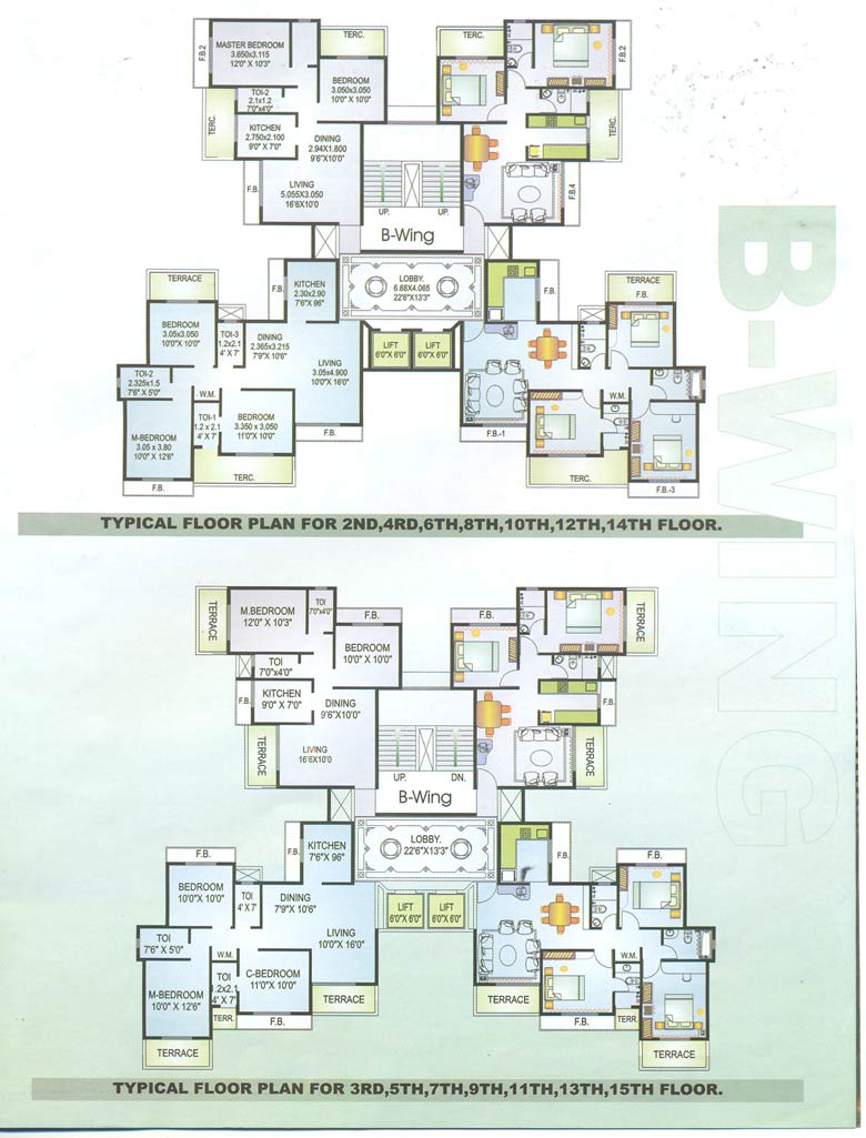 1381 Oth B Wing Floor Plan - Pride, Mira Road