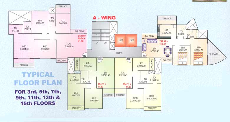 1519 Oth Floor Plan - Nilambari, Airoli