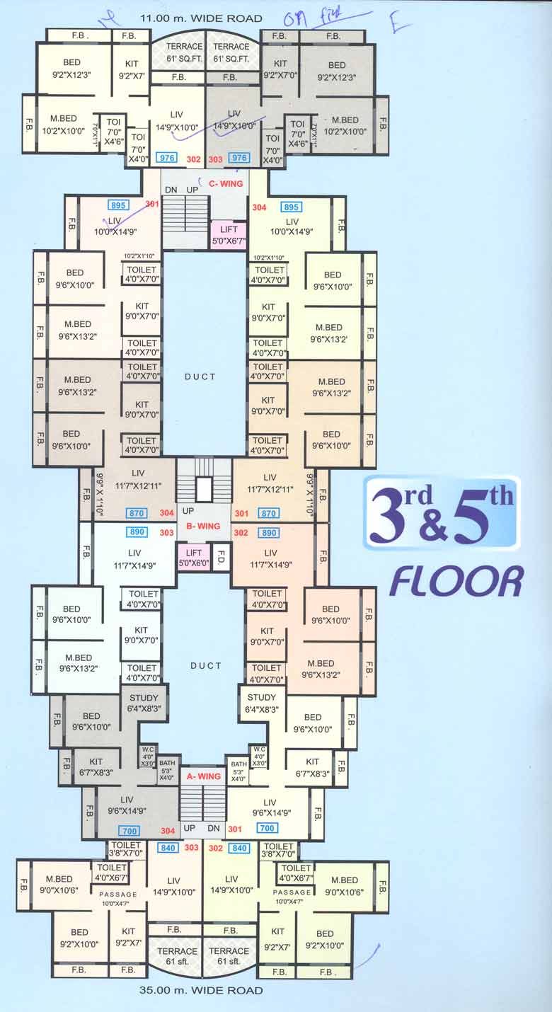 1627 Oth 3Rd And 5Th Floor Plan - Shubharambh, Kharghar