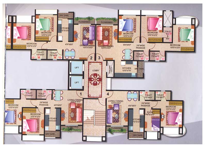 1749 Oth Floor Plan A Wing - Joy Homes, Bhandup