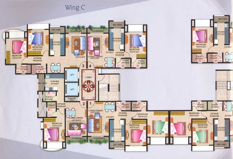 1749 Oth Floor Plan Wing C - Joy Homes, Bhandup