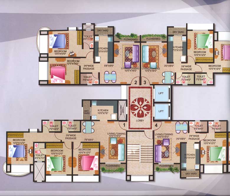 1749 Oth Floor Plan B Wing - Joy Homes, Bhandup