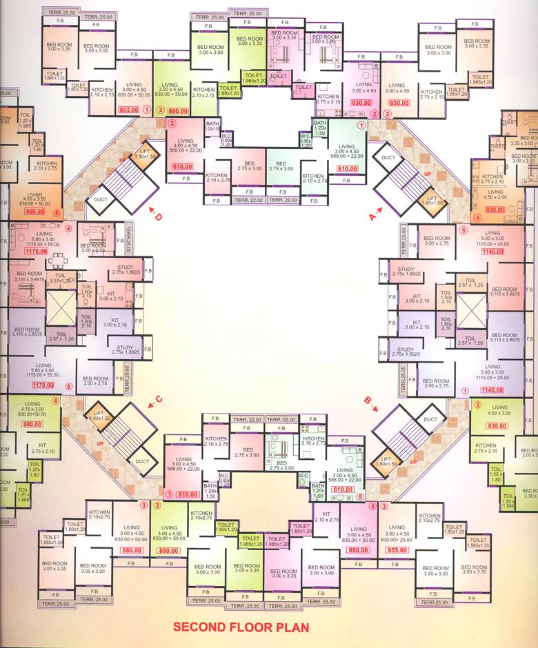 2128 Oth 2Nd Floor Plan - Eden Estate, Belapur