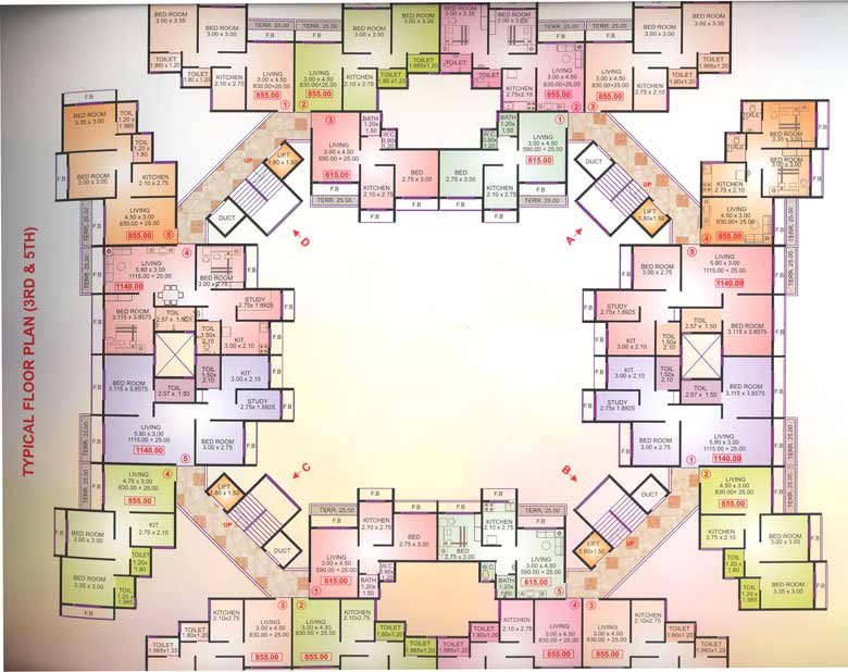 2128 Oth 3Rd And 5Th Floor Plan - Eden Estate, Belapur