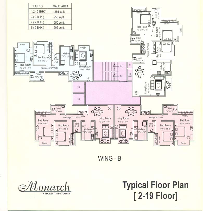 2732 Oth B Wing Floor Plan - Monarch, Santacruz West