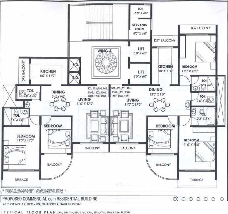 4 BHK Bhagwati Complex, Ghansoli — for Rent