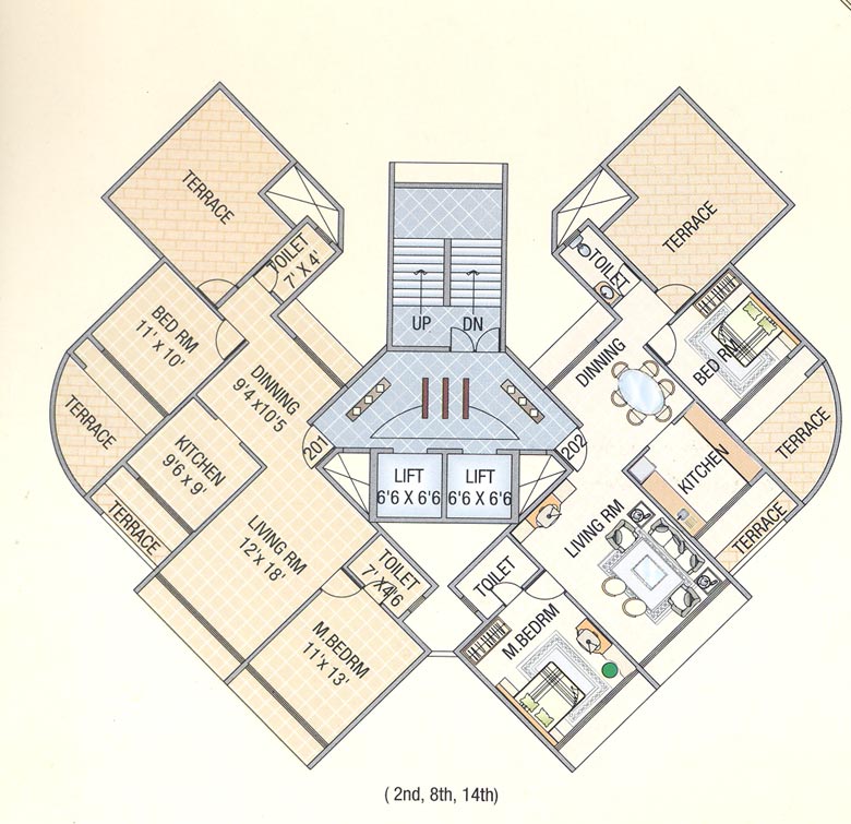 3 BHK OMKAR ALTA MOUNT, Malad East — for Rent