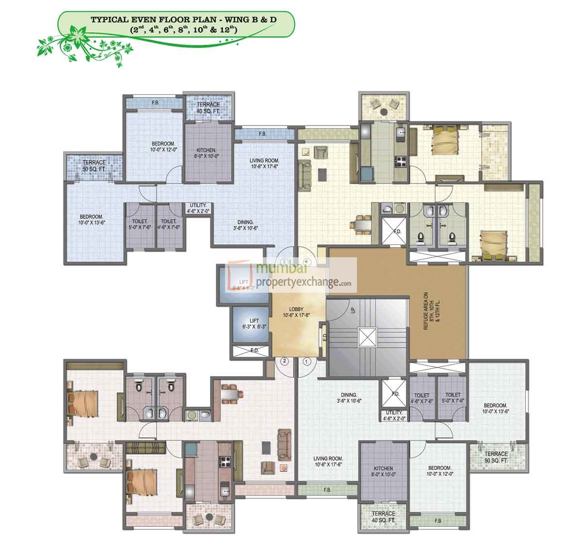 3478 Oth Typical Even Floor Plan - Goodwill Garden, Kharghar