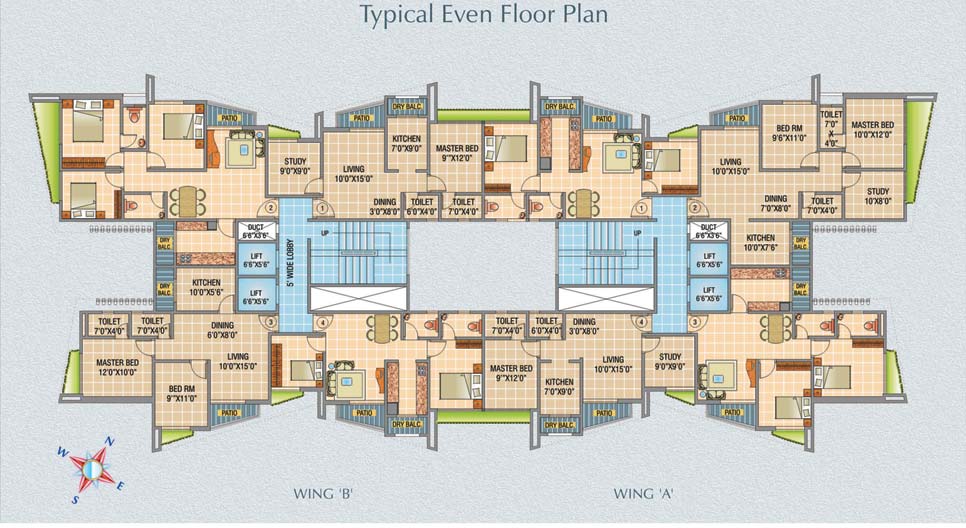 3844 Oth Floor Plan 1 - Raj Horizon, Mira Road