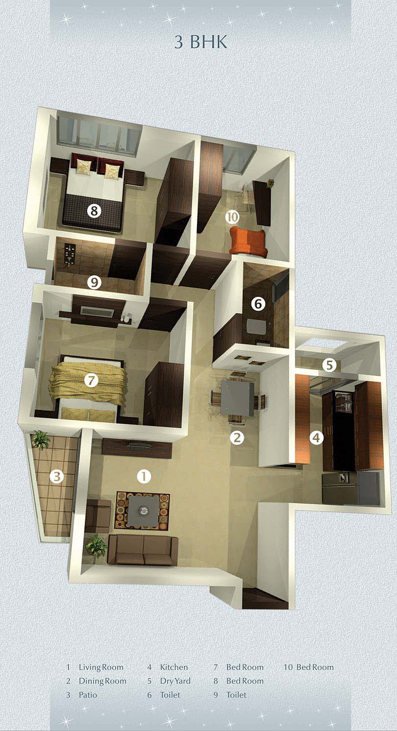 3844 Oth Floor Plan 3 - Raj Horizon, Mira Road
