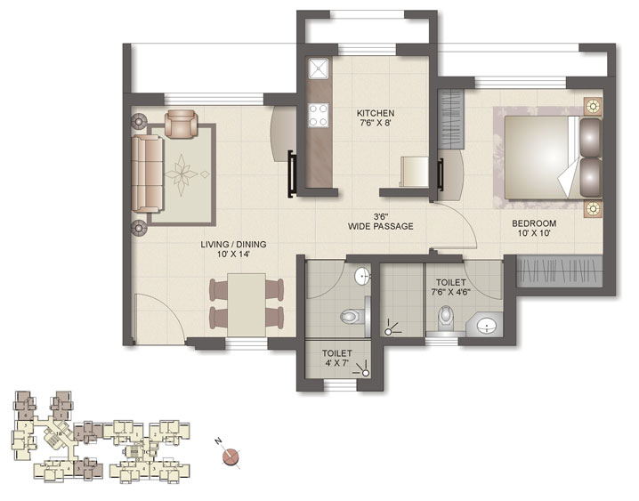 3957 Oth 1 Bhk - Kalpataru Hills, Thane West