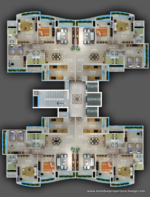 4024 Oth Floor Plan 3  - Ajmera Pristine, Borivali West