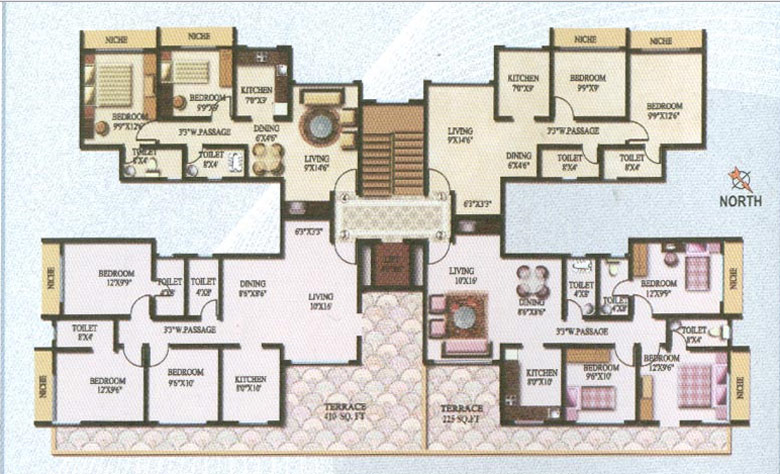 3 BHK Skyline Heights, Goregaon West — for Rent