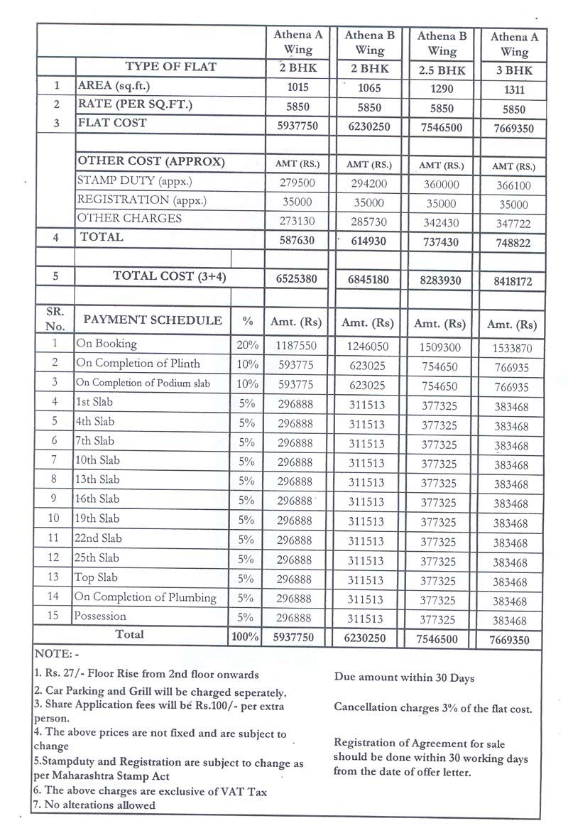 4205 Oth Payment Schedule - Vasant Athena, Thane