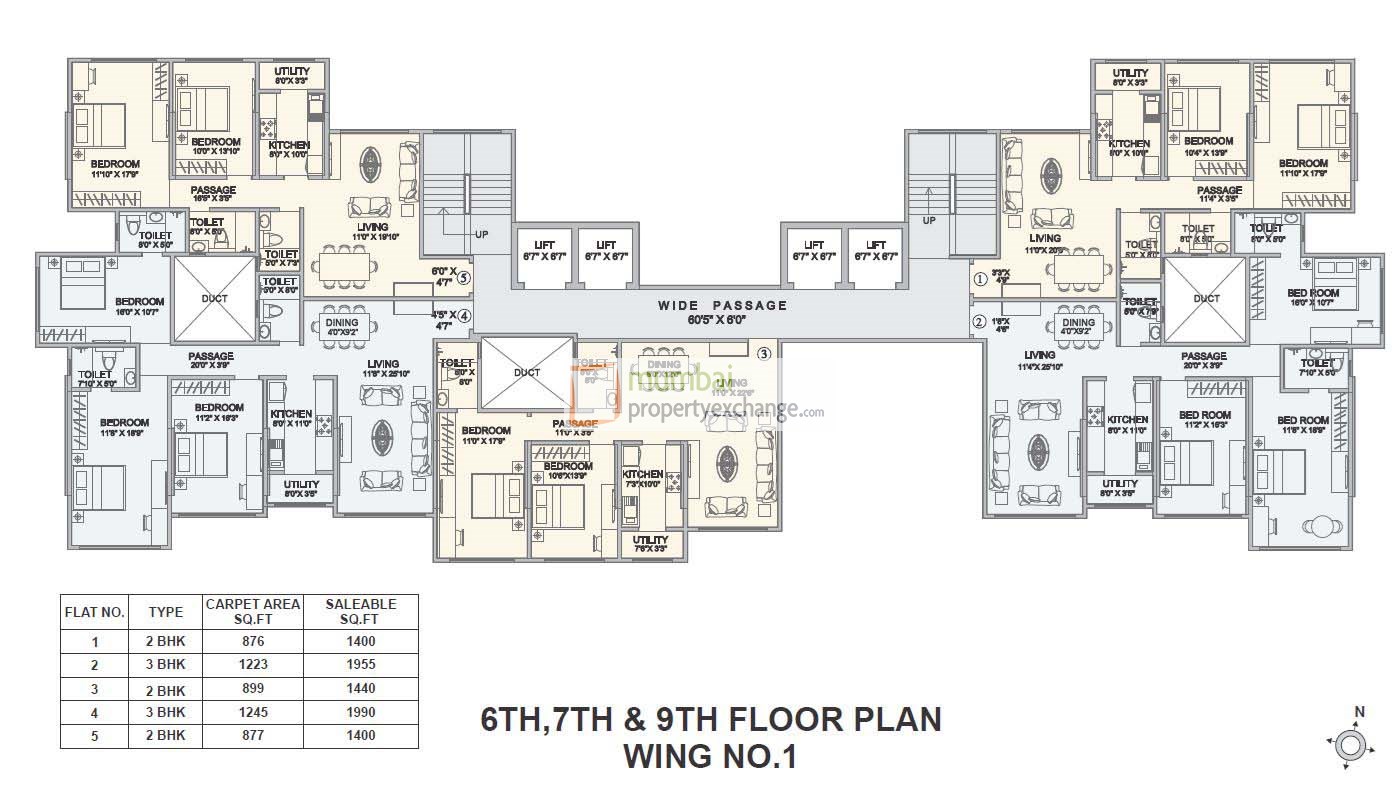 4899 Oth Floor Plan 1  - Hubtown Seasons, Chembur