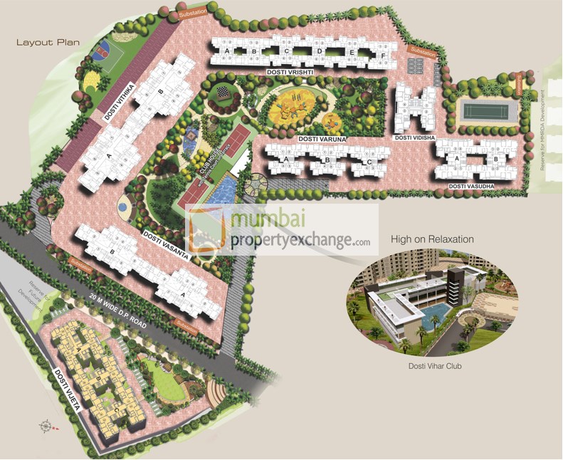 2 BHK Dosti Vihar Vidisha and Vasudha, Thane West — for Sale