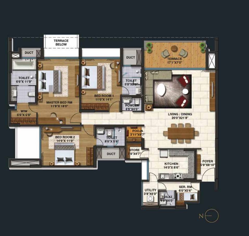 6364 Oth 3 Bhk Large Unit Plan - Lodha Belmondo, Lonavala