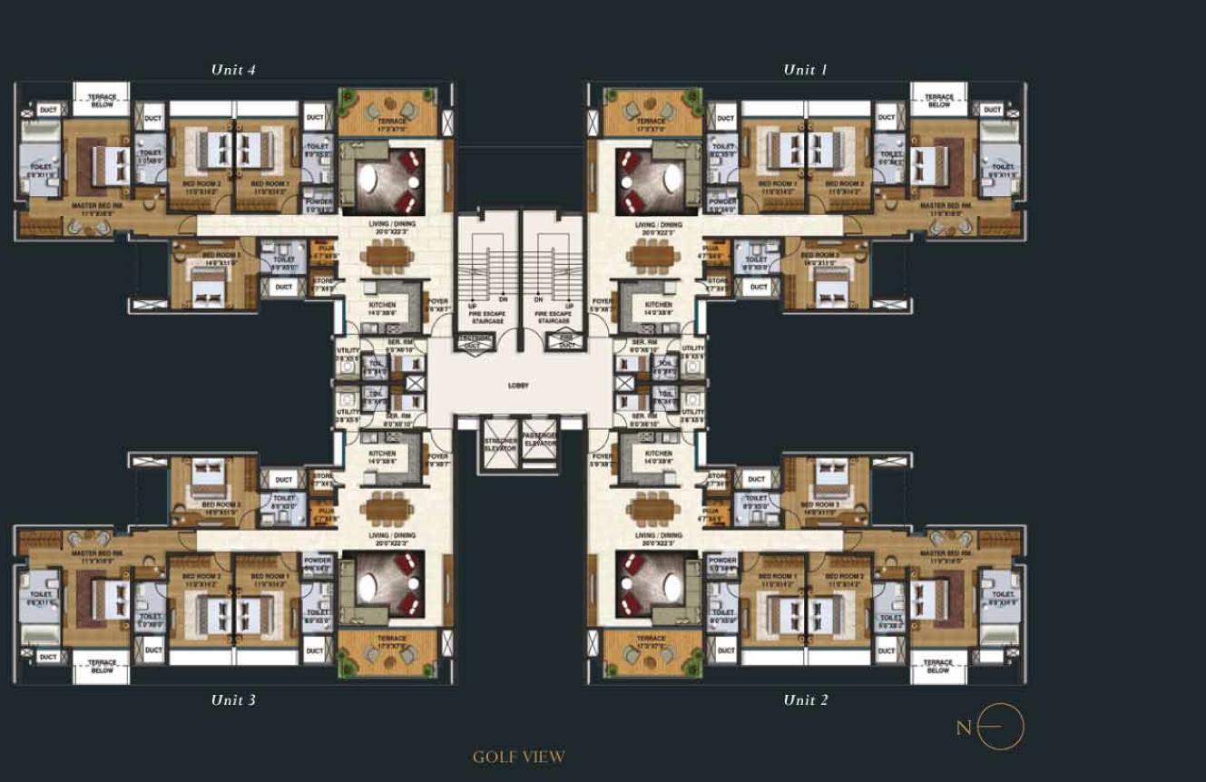 6364 Oth 4 Bhk Floor Plan - Lodha Belmondo, Lonavala