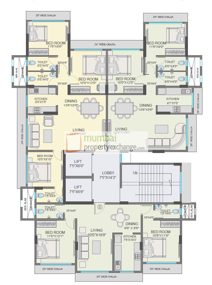 6643 Oth Floor Plan - Raj Laxmi, Khar West