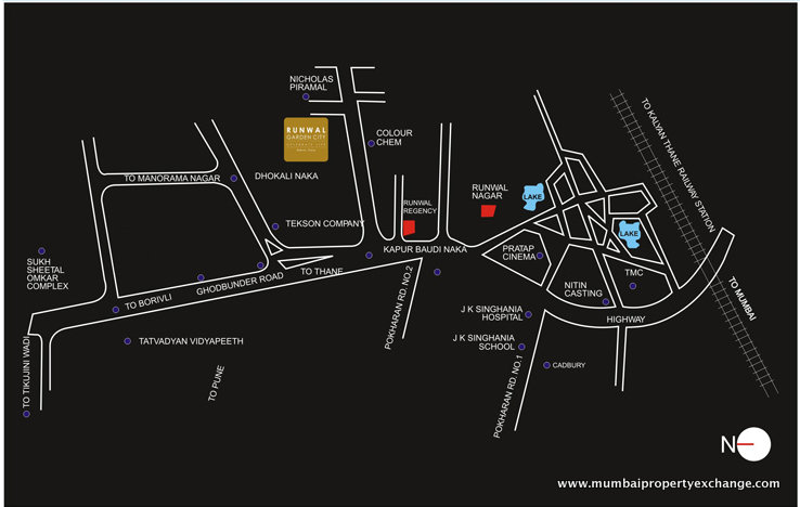918 Oth Location Map - Runwal Garden City, Thane West