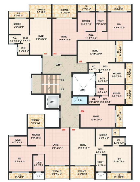 9596 Oth Floor Plan 2  - Sunflower Apartment, Bandra West