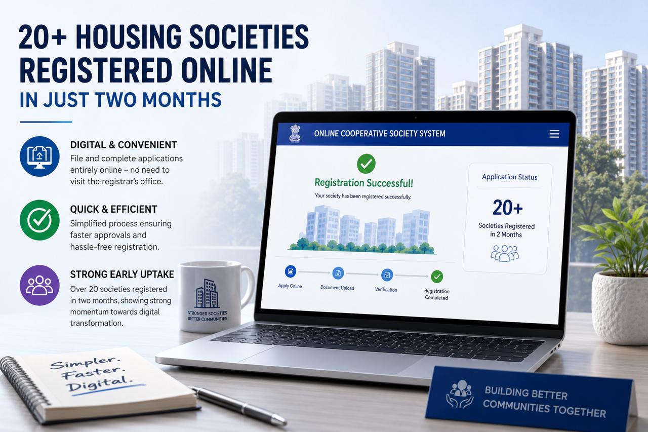 Over 20 housing societies across Maharashtra complete online registrations in two months
