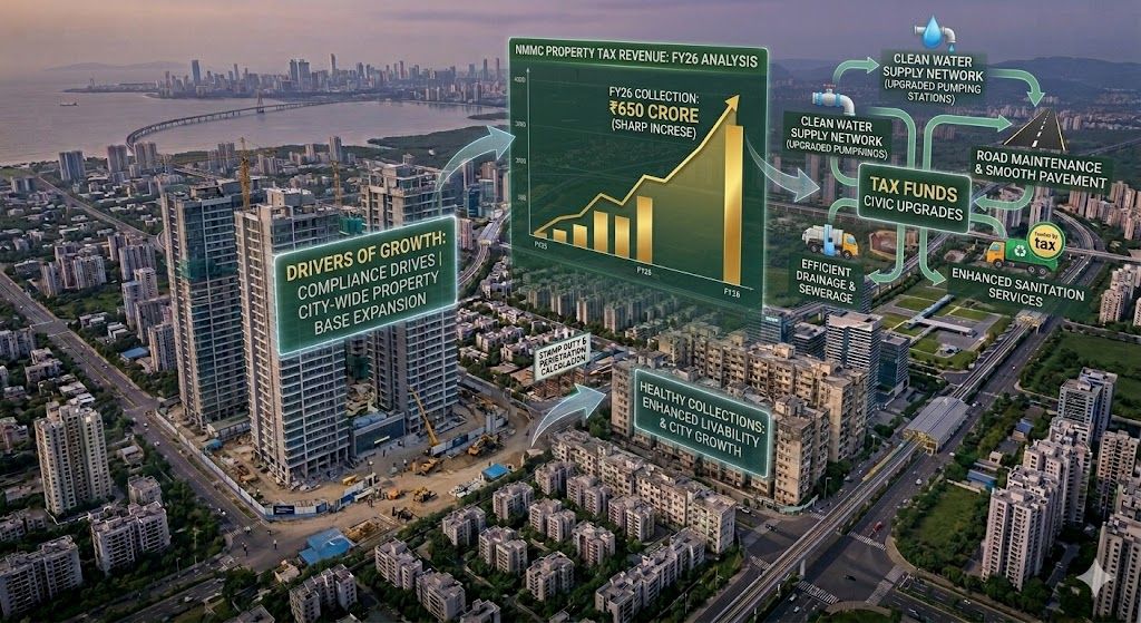 Navi Mumbai Property Tax Collection Rises to ₹650 Crore in FY26