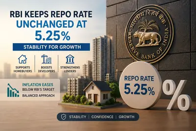 RBI holds the repo rate at 5.25%, lifting housing-market sentiment