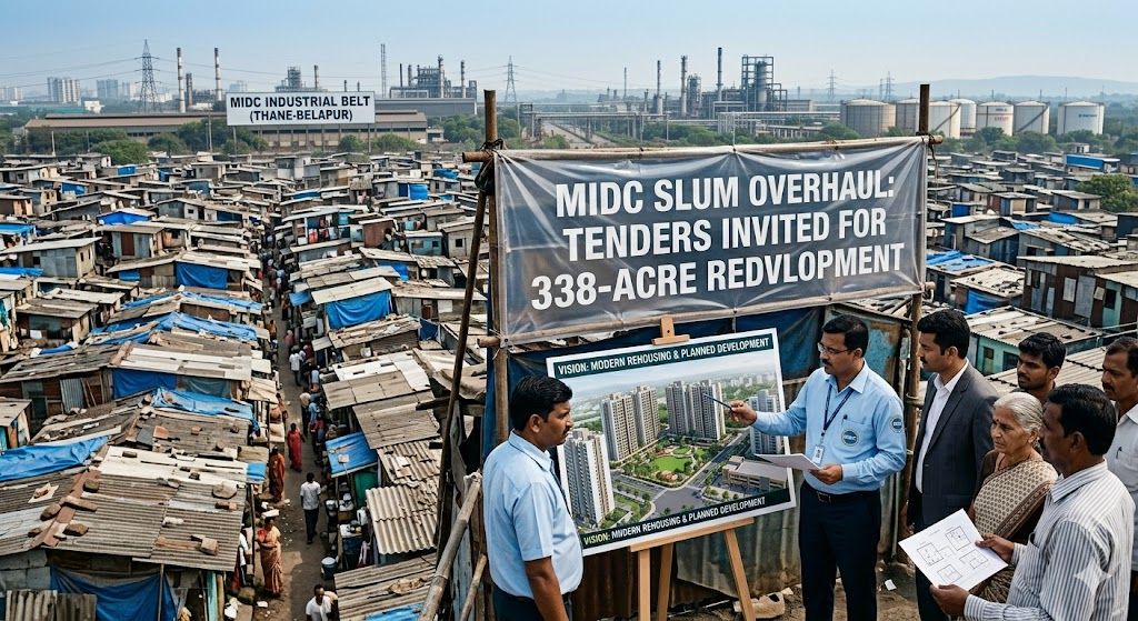 MIDC Invites Tenders for a 338-Acre Slum Overhaul in Thane-Belapur Belt