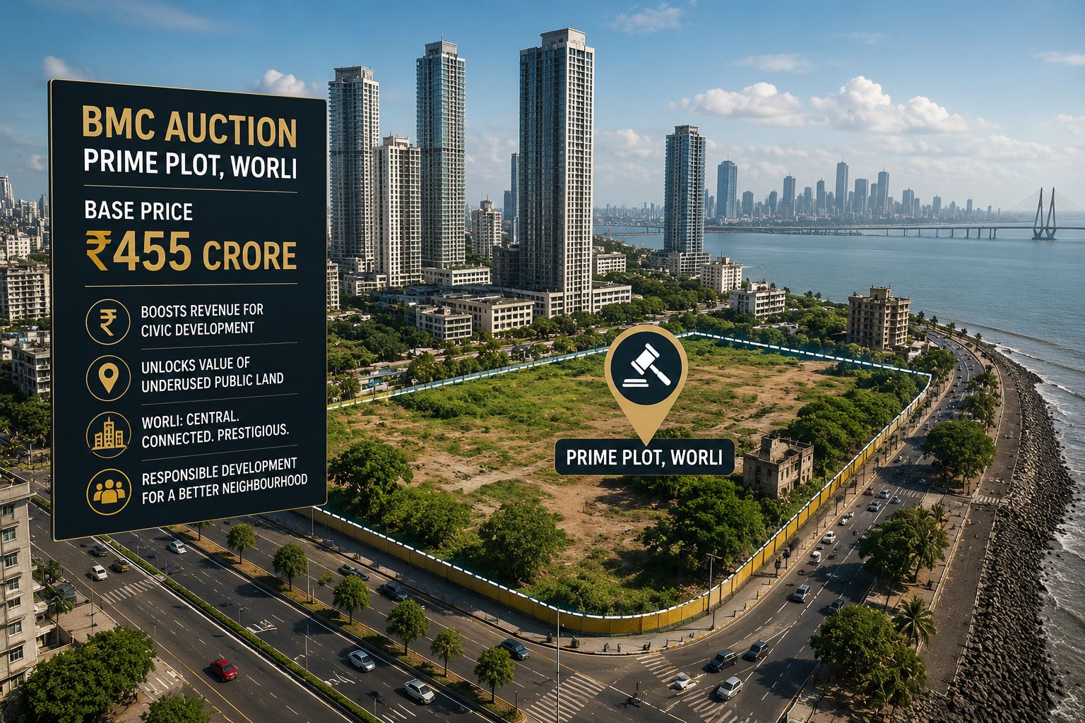 BMC to Auction Prime Worli Plot with ₹455 Crore Base Price