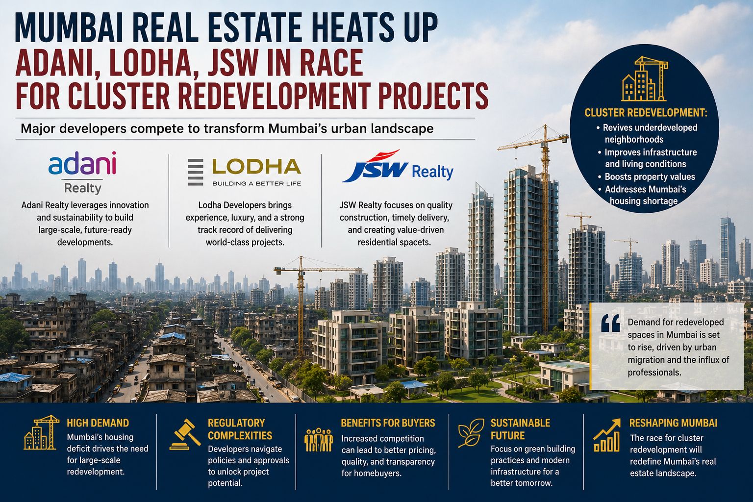 Major Developers Intensify Race for Mumbai Cluster Redevelopment Projects